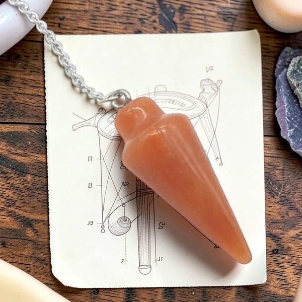 Pendule en aventurine orange, pierre naturelle