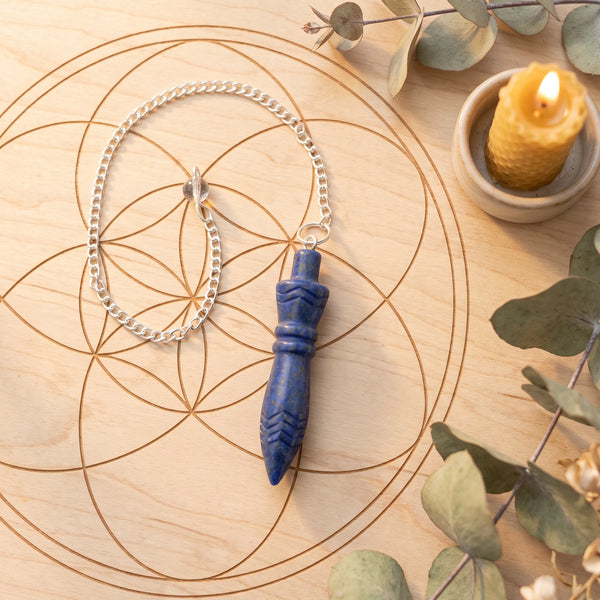 Pendule bleu de Thot en lapis-lazuli véritable