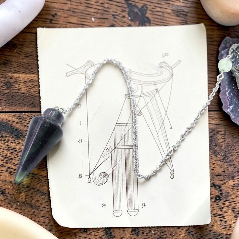 Pendule chakras en fluorite