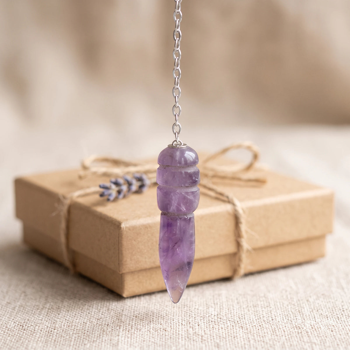 Pendule égyptien en améthyste, idée cadeau spirituel