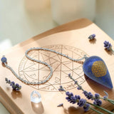 Pendule Lapis Lazuli Gravé Fleur de Vie - pierre naturelle