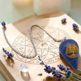 Pendule Lapis Lazuli Gravé Arbre de Vie - pierre naturelle