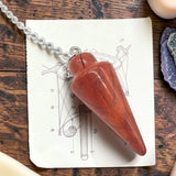 Pendule Goutte en Jaspe Rouge - pierre naturelle