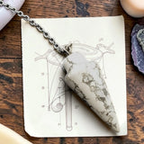 Pendule Goutte en Howlite - pierre naturelle