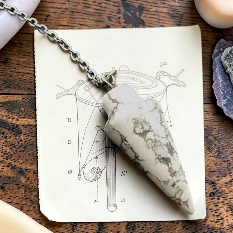 Pendule Goutte en Howlite - pierre naturelle