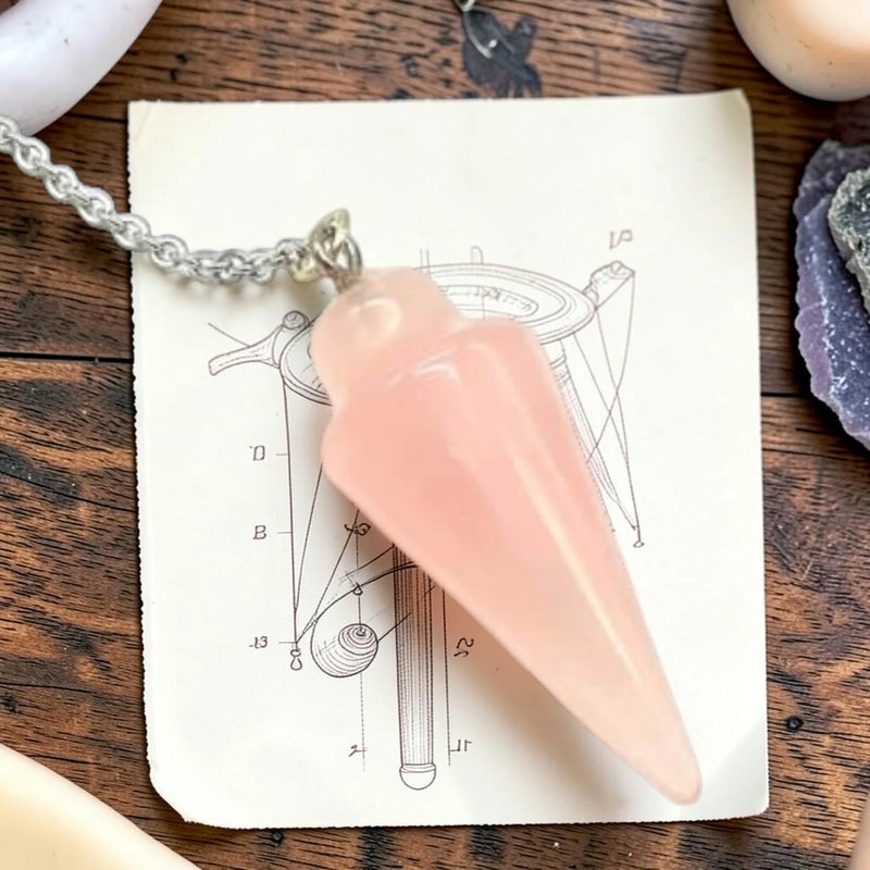 Pendule Goutte en Quartz Rose - pierre naturelle