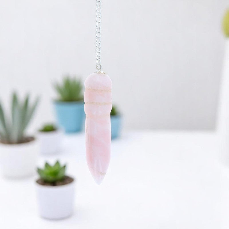 Détail de la pierre Quartz Rose authentique du Pendule Égyptien (Quartz Rose)