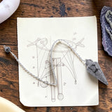 Pendule Goutte en Obsidienne Neige - pierre naturelle