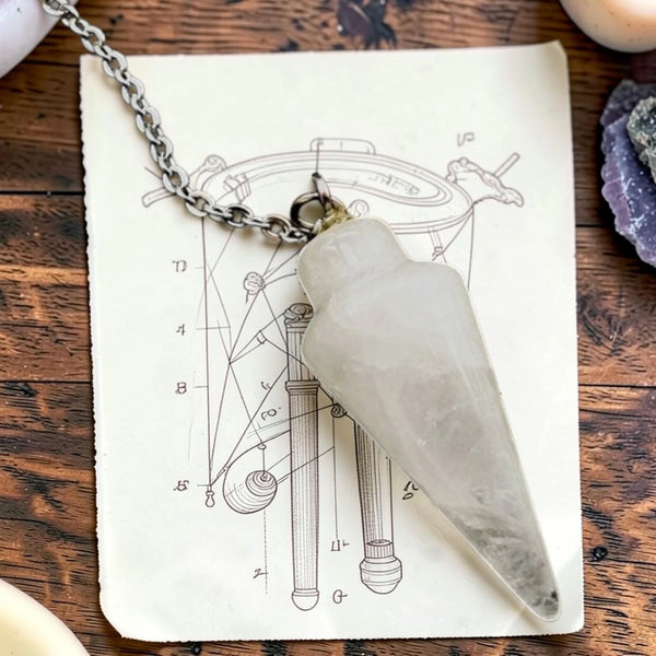 Pendule goutte en quartz cristal de roche