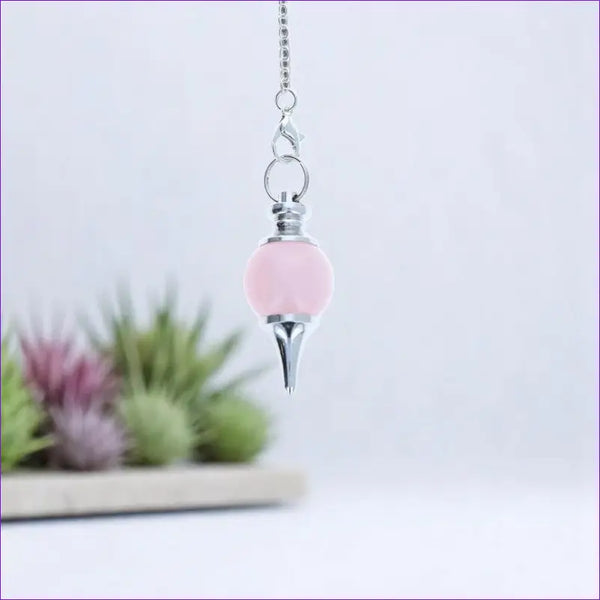 Détail de la pierre de Quartz Rose authentique du Pendule Séphoroton (Quartz Rose)