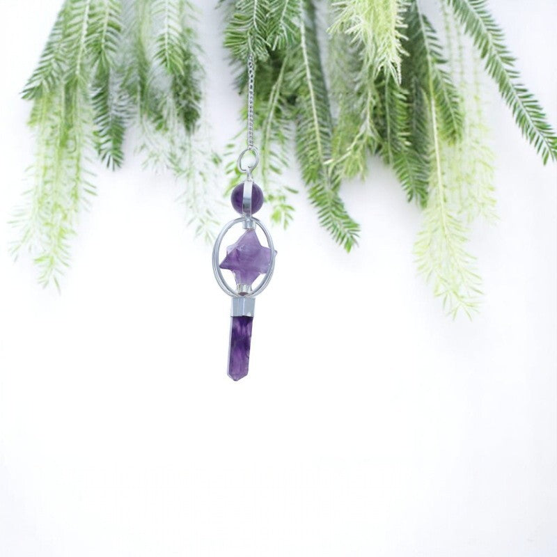Outil d'intuition - Pendule en Améthyste (Merkaba et Pointe) qualité supérieure La Pierre Fr