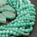 Perles Amazonite 6 mm en pierre naturelle, Qualité AAA