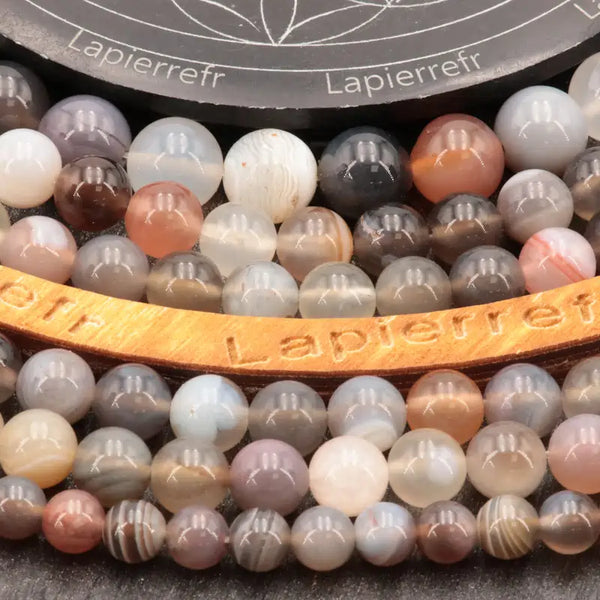 Perle agate du Botswana 10 mm pour bracelet homme
