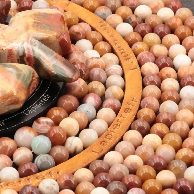 Perles Agate Crazy lace en pierre naturelle ronde 6mm, 8mm - Qualité AAA pour la création de bijoux et lithothérapie