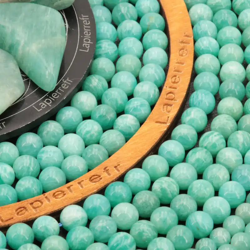 Perles Amazonite en pierre naturelle ronde 6mm, 8mm - Qualité AAA pour la création de bijoux et lithothérapie