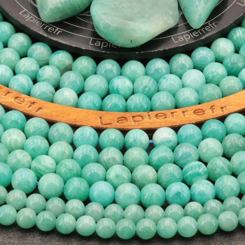 Perles Amazonite en pierre naturelle ronde 6mm, 8mm - Qualité AAA pour la création de bijoux et lithothérapie
