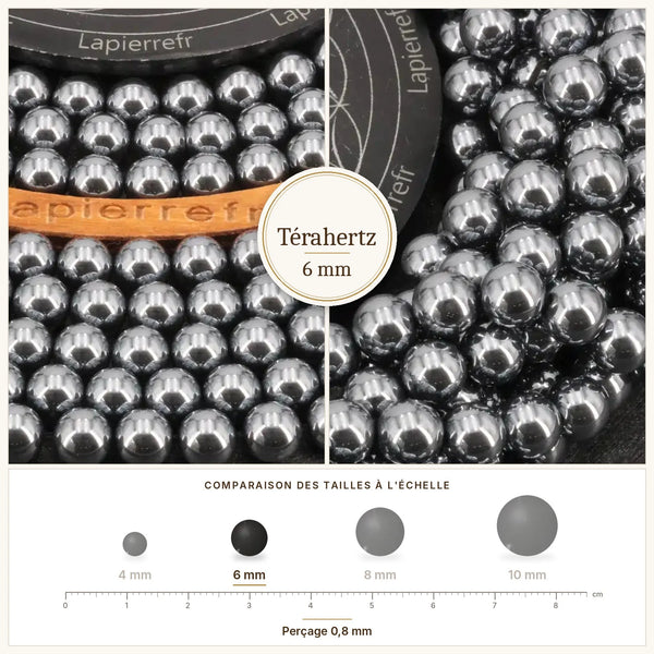 Perles argentées en térahertz de 6 mm au reflet métallique