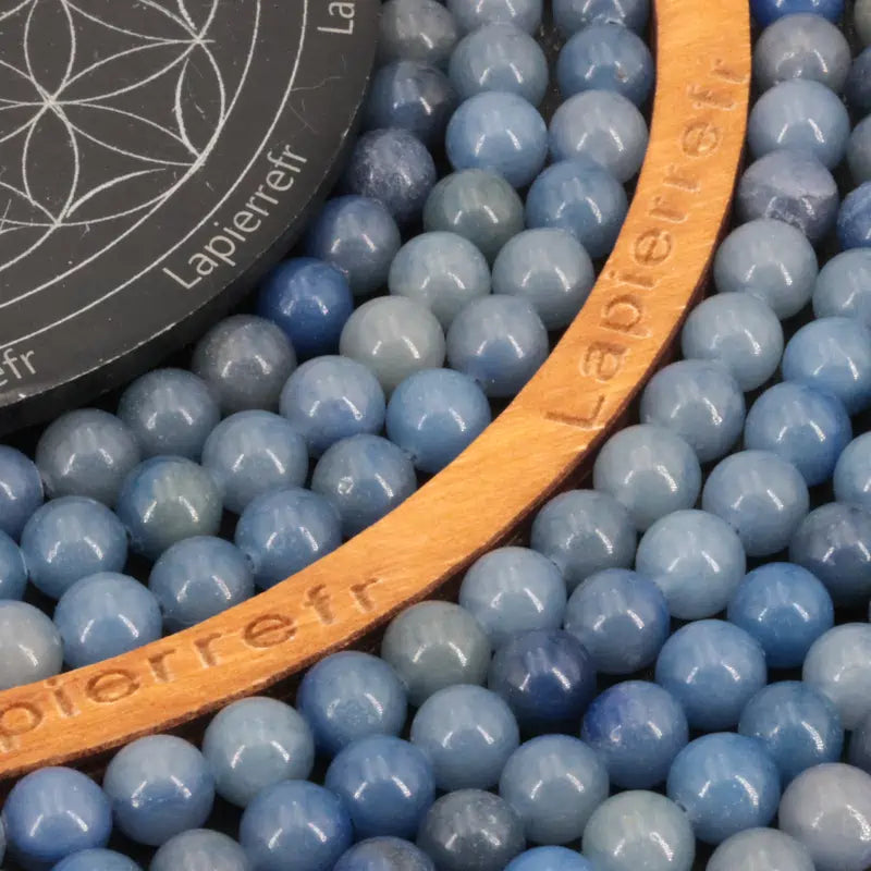 Perles Aventurine Bleue naturelle ronde 6mm, 8mm - Qualité AA+ pour la création de bijoux et lithothérapie