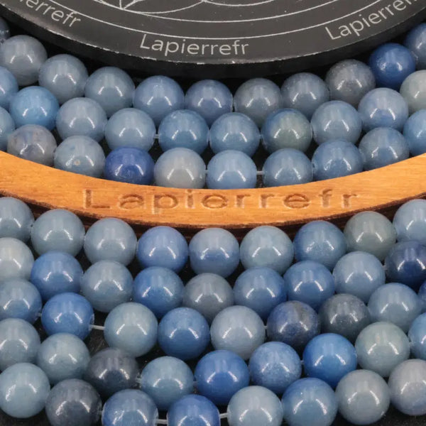Perles Aventurine Bleue naturelle ronde 6mm, 8mm - Qualité AA+ pour la création de bijoux et lithothérapie