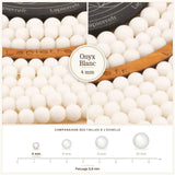 Petites perles Onyx Blanc 4 mm, Qualité AAA