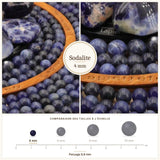 Petites perles Sodalite 4 mm, Qualité AAA
