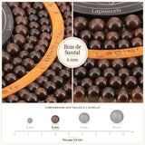 Perles Bois de Santal 6 mm en bois naturel