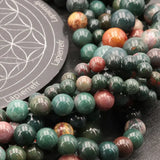 Perles Héliotrope 6 mm en pierre naturelle, Qualité AA+