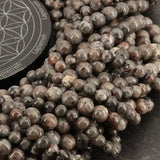 Perles Yooperlite 6 mm en pierre naturelle, Qualité AA+