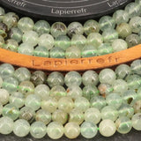 Perles Préhnite 6 mm en pierre naturelle, Qualité AA+