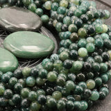 Perles Agate Mousse 6 mm en pierre naturelle, Qualité AA+