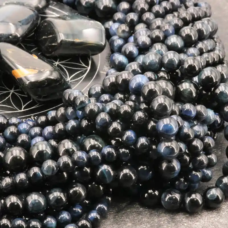 Perle de pierre œil de faucon 6 mm pour créer vos bijoux