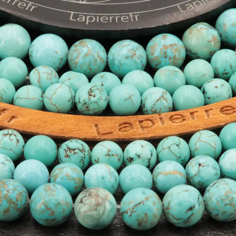 Perles Turquénite Turquoise ronde en 4mm/6mm/8mm, Qualité AA+ pour la création de bijoux