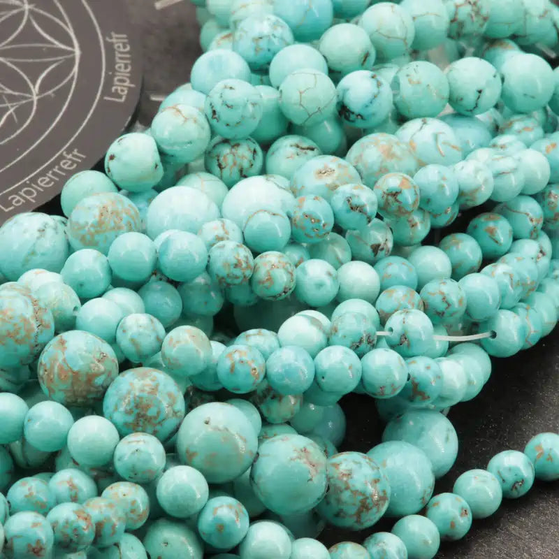 Perles Turquénite Turquoise ronde en 4mm/6mm/8mm, Qualité AA+ pour la création de bijoux