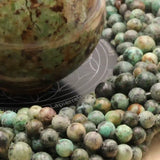 Grosses perles Turquoise Africaine 10 mm, Qualité AAA