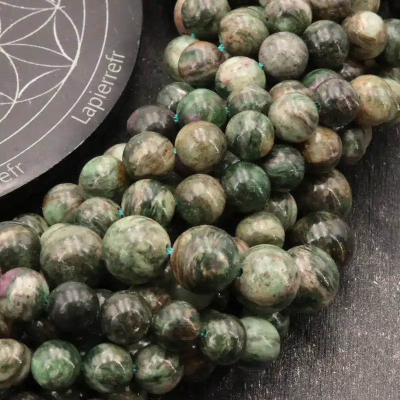 Perles rondes d'Émeraude Verte en vrac, pierre naturelle verte pour bracelet et collier