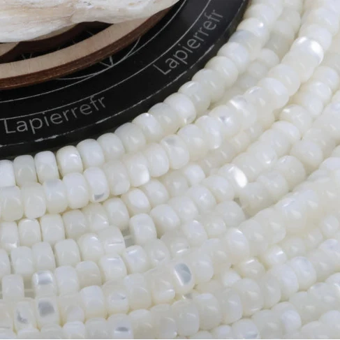 Perles en Nacre naturelle plate 6mm – Lot de 100 perles perle nacre