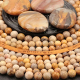 Perles Agate Chrysanthème 6 mm en pierre naturelle, Qualité AA+