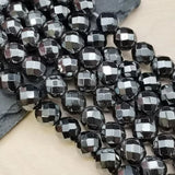 Perles Hématite Noire à facettes 6 mm en pierre naturelle