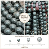 Perles Pyrite à facettes 6 mm en pierre naturelle
