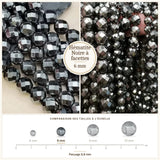Perles Hématite Noire à facettes 6 mm en pierre naturelle