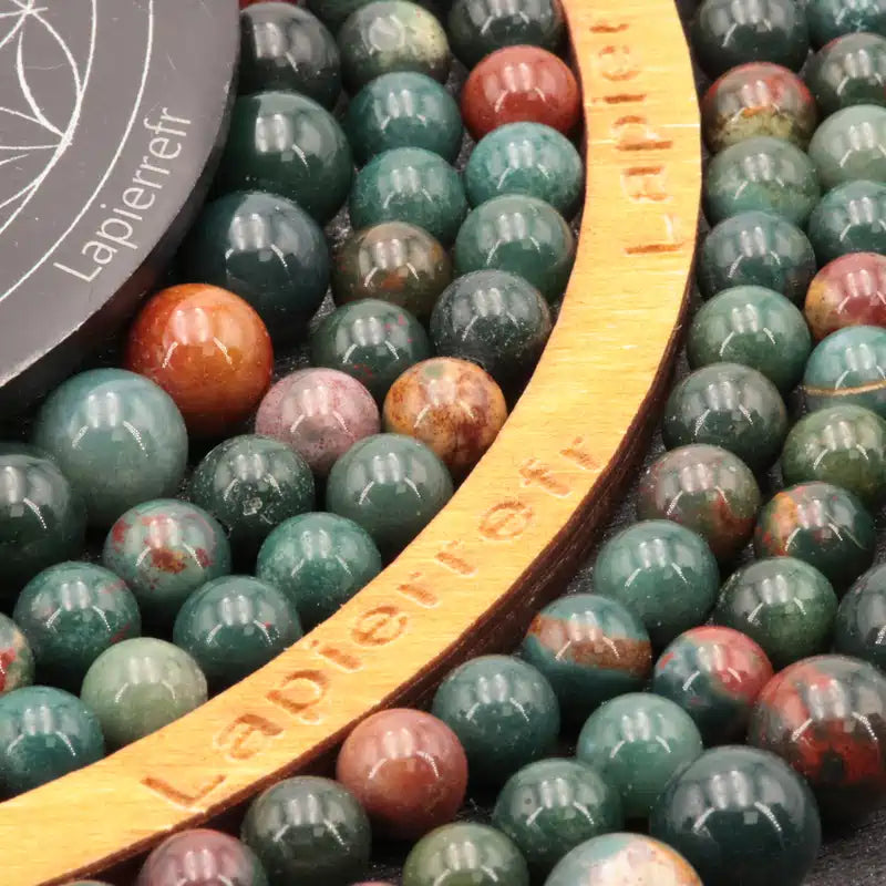 Perles Héliotrope en pierre naturelle ronde 6mm, 8mm, 10mm - Qualité AA+ pour la création de bijoux et lithothérapie