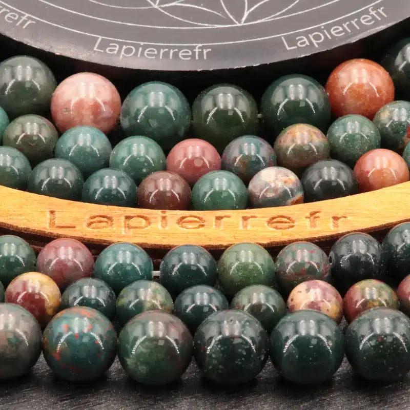 Perles Héliotrope en pierre naturelle ronde 6mm, 8mm, 10mm - Qualité AA+ pour la création de bijoux et lithothérapie