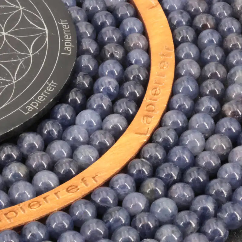 Perles Iolite en pierre naturelle ronde 8mm, 10mm - Qualité AA+ pour la création de bijoux et lithothérapie