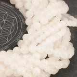 Perles Jade Blanc 6 mm en pierre naturelle, Qualité AAA