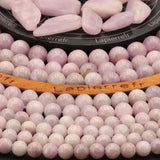 Perles Kunzite 6 mm en pierre naturelle, Qualité AA+