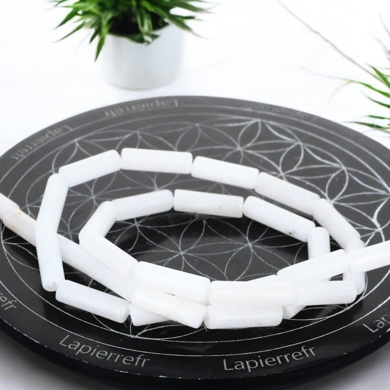 Perles Jade Blanc 4 mm x 13 – Lot de 26 perles naturelles perle pierre naturelle