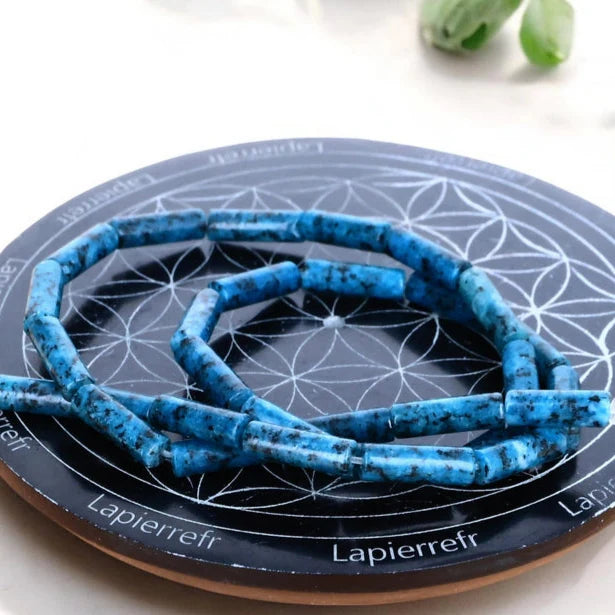 Perles tube de Turquoise Africaine en pierre naturelle 4mm, lot de 26 pour création de bijoux