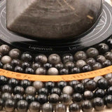 Perles Obsidienne Argentée 6 mm en pierre naturelle, Qualité AA+