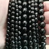 Perles Onyx Noir à facettes 6 mm en pierre naturelle
