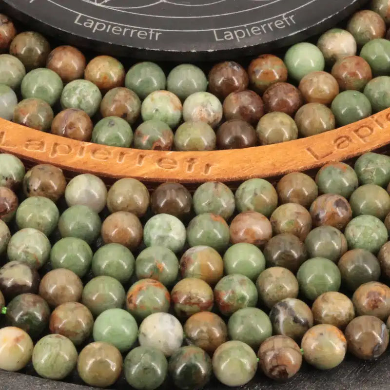 Perles Opale Verte en pierre naturelle ronde 6mm, 8mm - Qualité AA+ pour la création de bijoux et lithothérapie